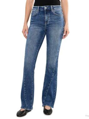 High Rise Bootcut Jeans Twisted Seam 32 Inseam Cotton Blend